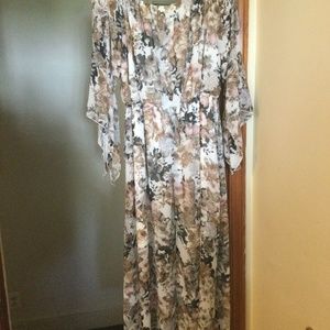 Off shoulder floral empire dress